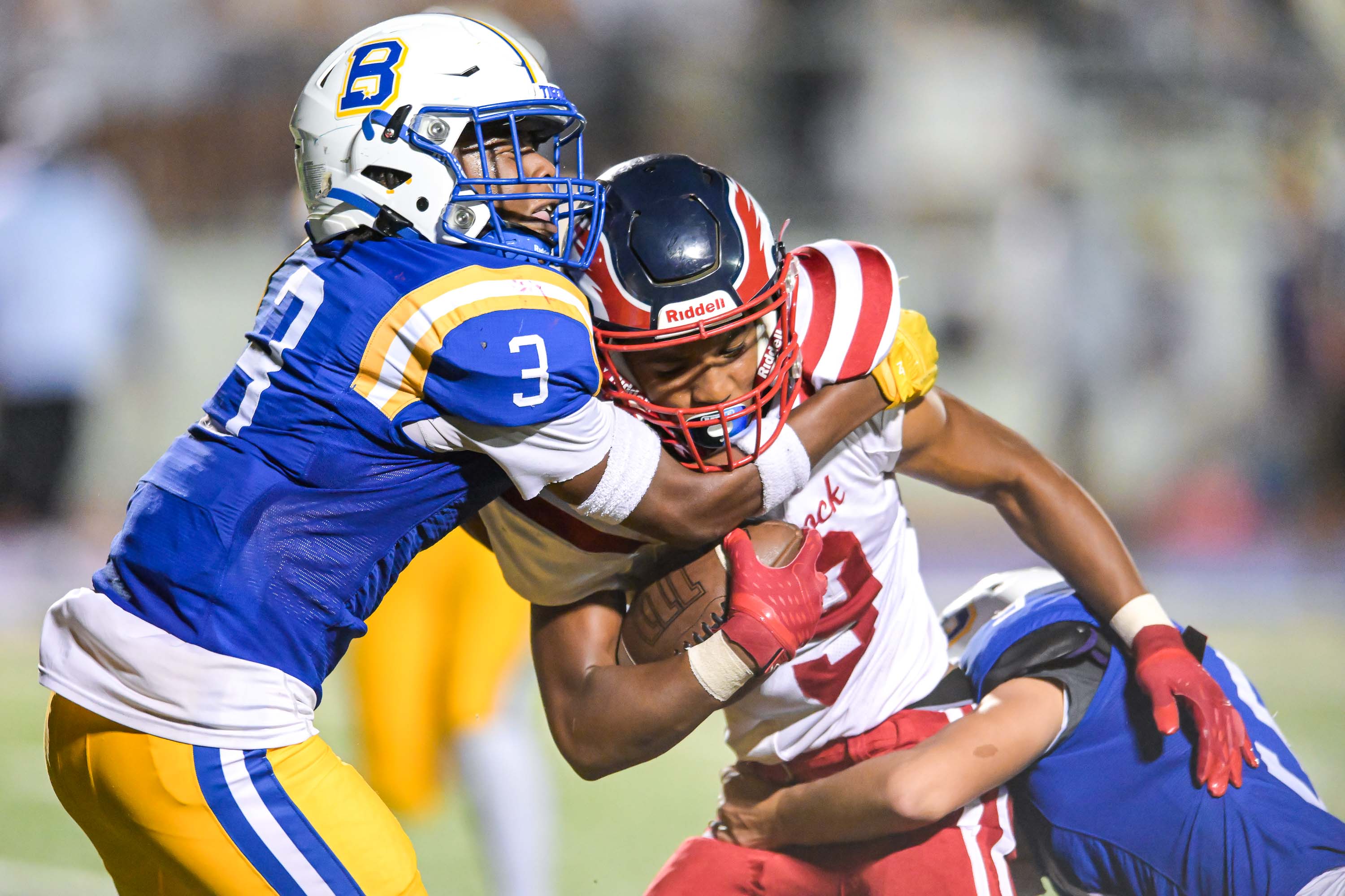 Prep Football: Hancock hammers Bay High 48-6 to give King his first win as a Hawk