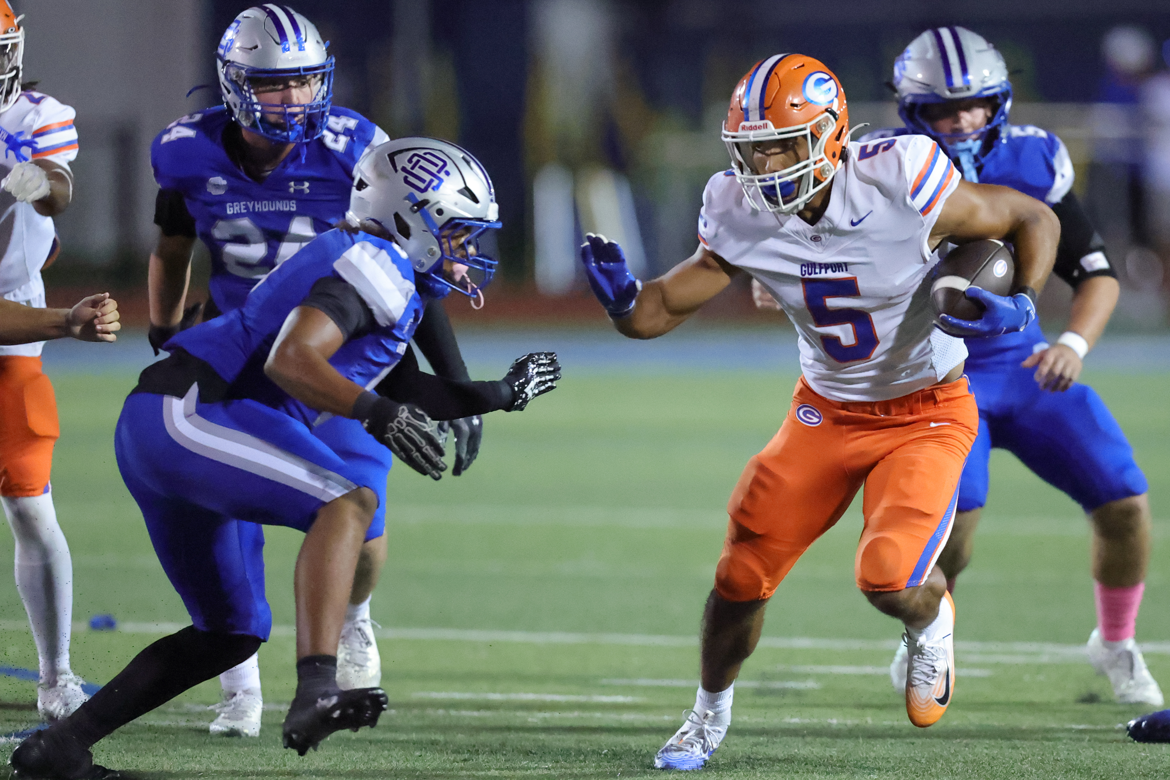 Prep Football: Gulfport’s Crosby gets the “Baria Law Firm Game Ball of the Week”