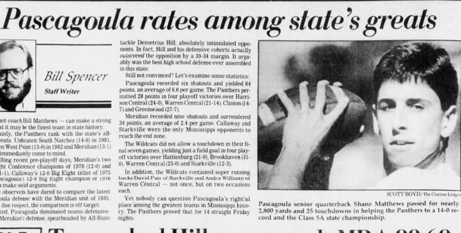 Prep Football: 40 years ago, the greatest quarterback in Pascagoula High history arrived in town